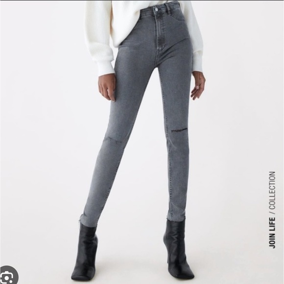 Zara Denim - Zara Sculpt Stretch High Rise Skinny Jeans Gray Wash